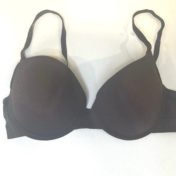NWOT Danskin Soft Lift Plunge Bra Ribbed Burgundy Size 36C - Picture 1 of 5